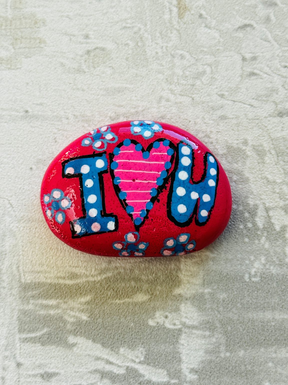 Santa Fe Marketplace Love Stone #12 — Hand Painted Love Stone Product Image: Love Stone #12 — Hand Painted Love Stone
