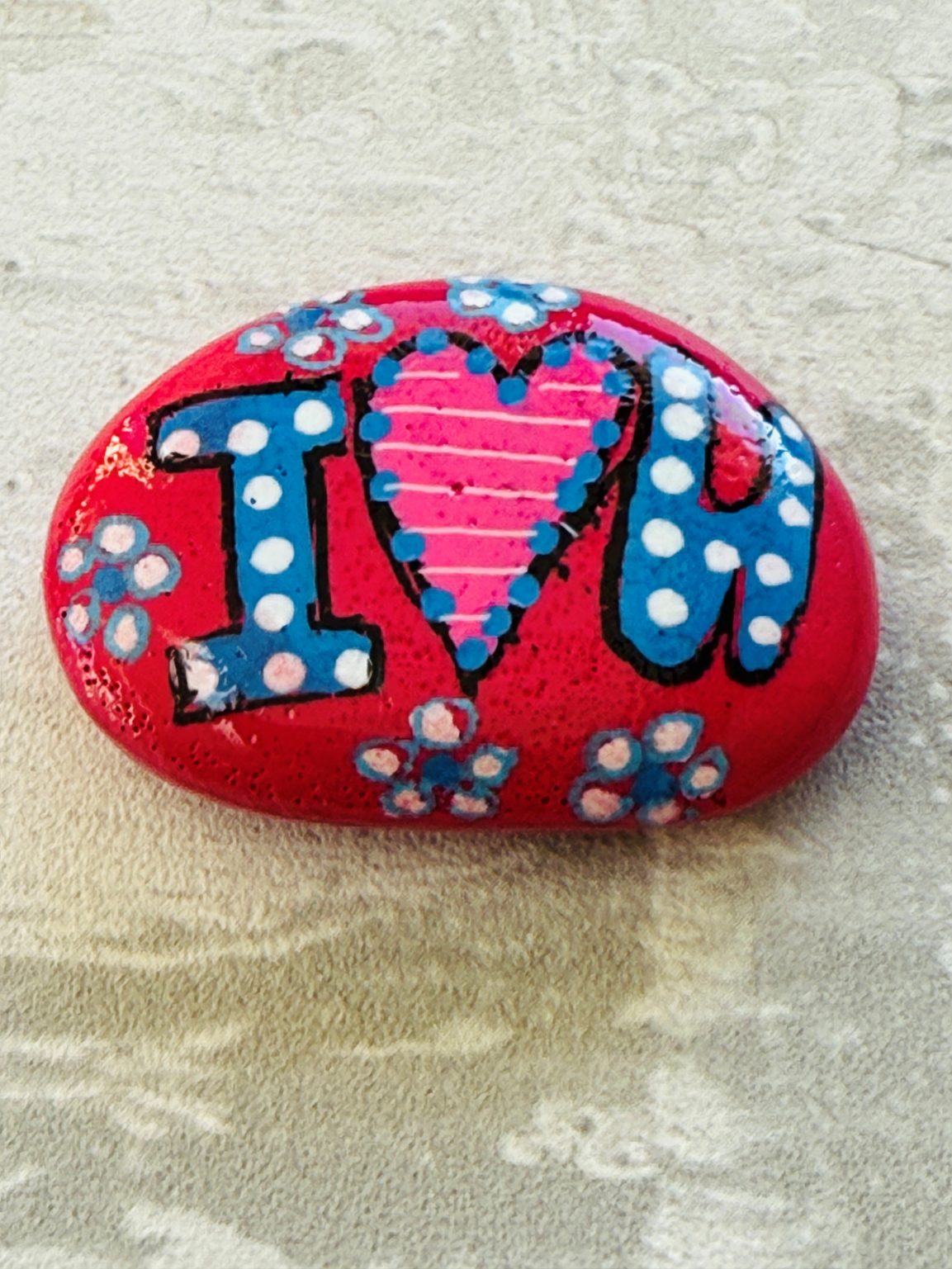 Santa Fe Marketplace Love Stone #12 — Hand Painted Love Stone Product Image: Love Stone #12 — Hand Painted Love Stone