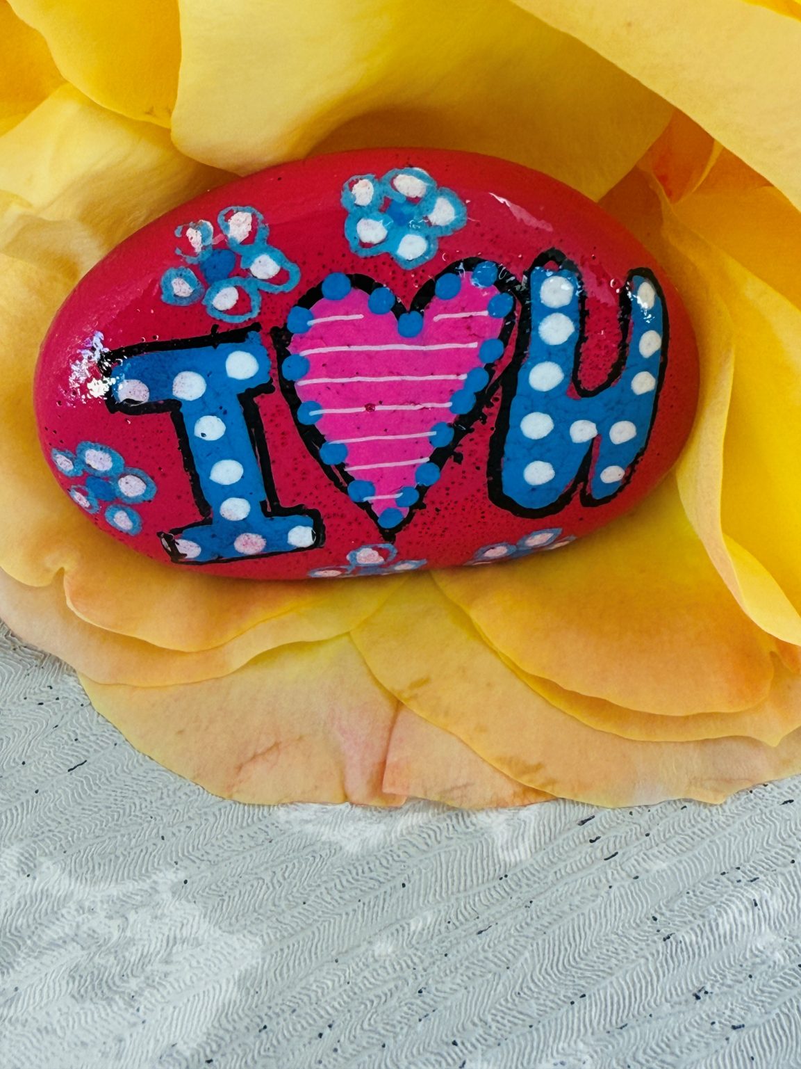 Santa Fe Marketplace Love Stone #12 — Hand Painted Love Stone Product Image: Love Stone #12 — Hand Painted Love Stone