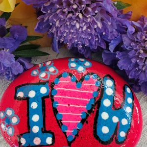 Santa Fe Marketplace Love Stone #12 — Hand Painted Love Stone Product Image: Love Stone #12 — Hand Painted Love Stone