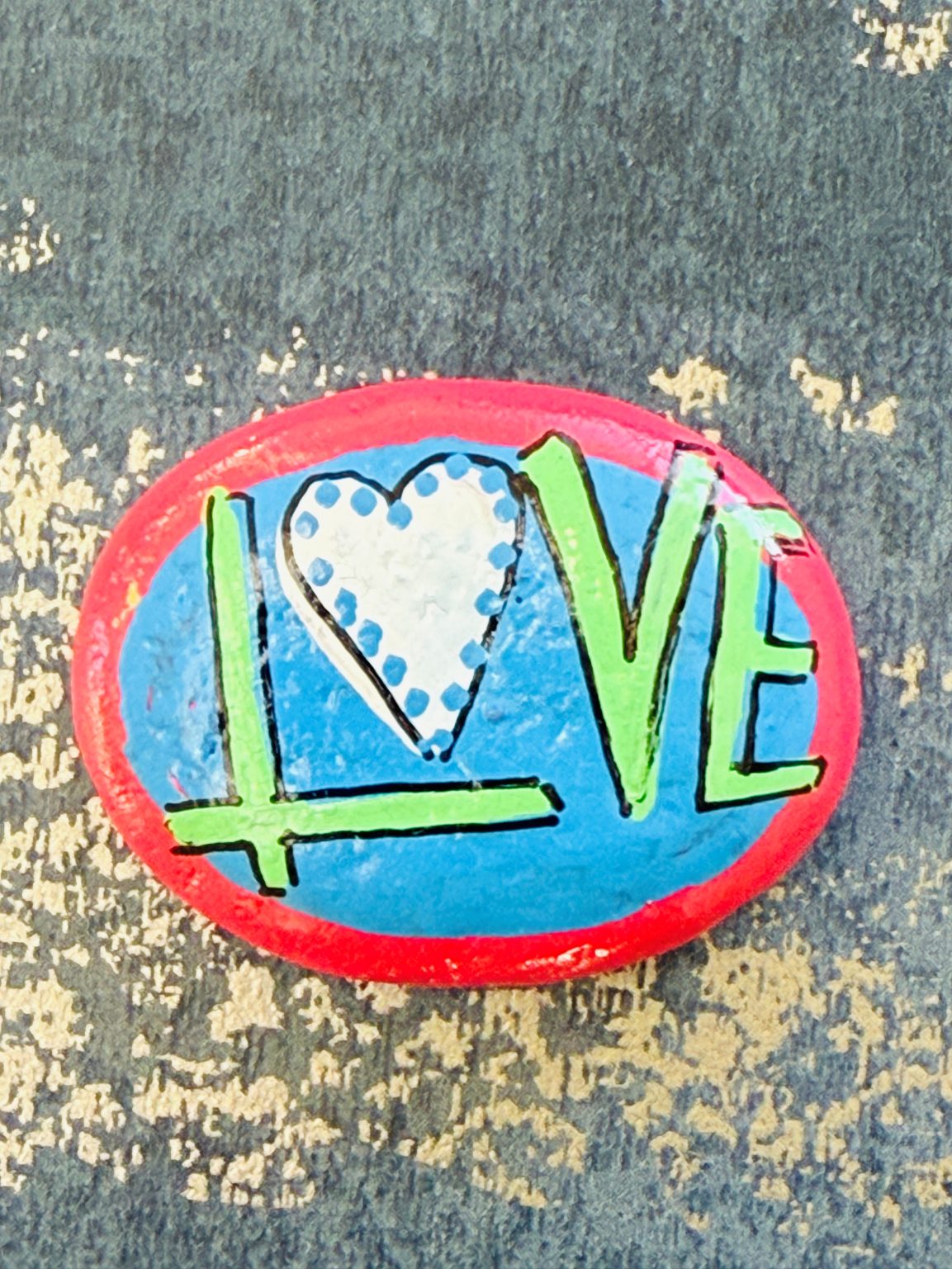 Santa Fe Marketplace Love Stone #13 — Hand Painted Love Stone Product Image: Love Stone #13 — Hand Painted Love Stone