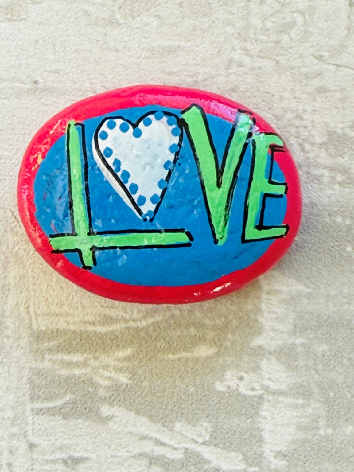 Santa Fe Marketplace Love Stone #13 — Hand Painted Love Stone Product Image: Love Stone #13 — Hand Painted Love Stone