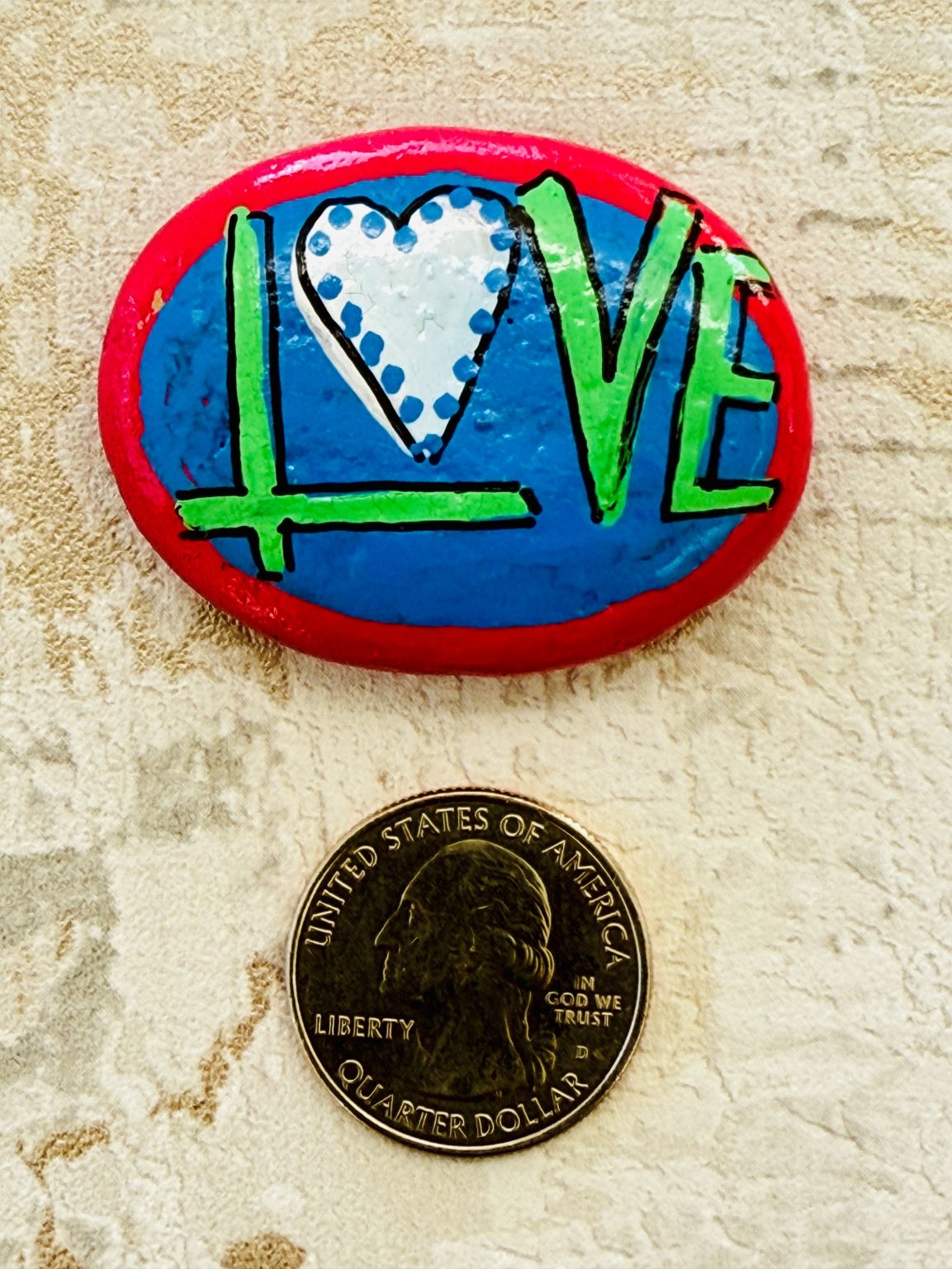 Santa Fe Marketplace Love Stone #13 — Hand Painted Love Stone Product Image: Love Stone #13 — Hand Painted Love Stone