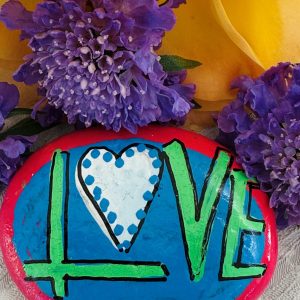 Santa Fe Marketplace Love Stone #13 — Hand Painted Love Stone Product Image: Love Stone #13 — Hand Painted Love Stone