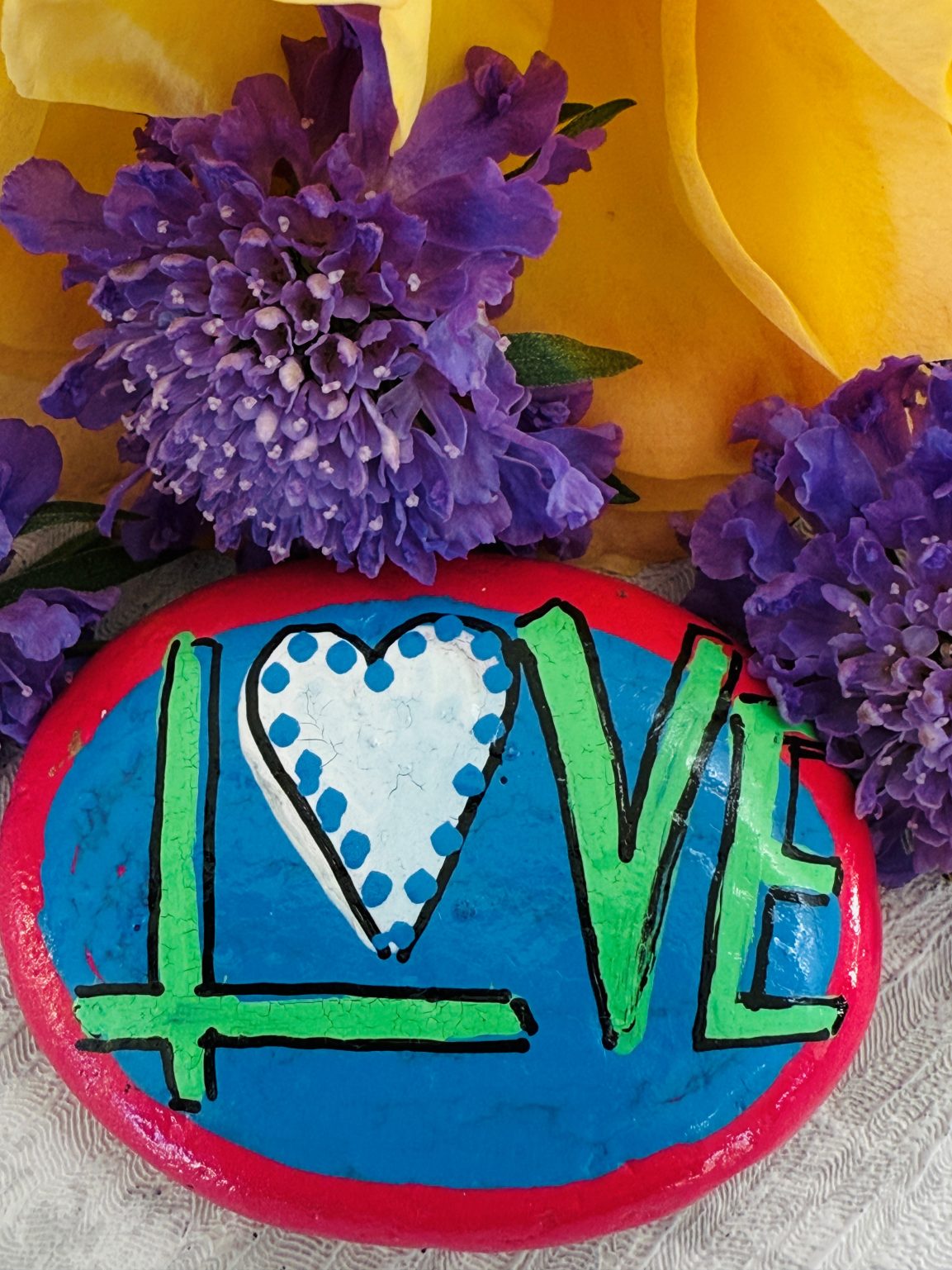 Santa Fe Marketplace Love Stone #13 — Hand Painted Love Stone Product Image: Love Stone #13 — Hand Painted Love Stone