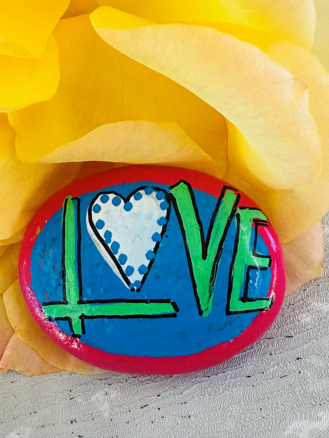 Santa Fe Marketplace Love Stone #13 — Hand Painted Love Stone Product Image: Love Stone #13 — Hand Painted Love Stone