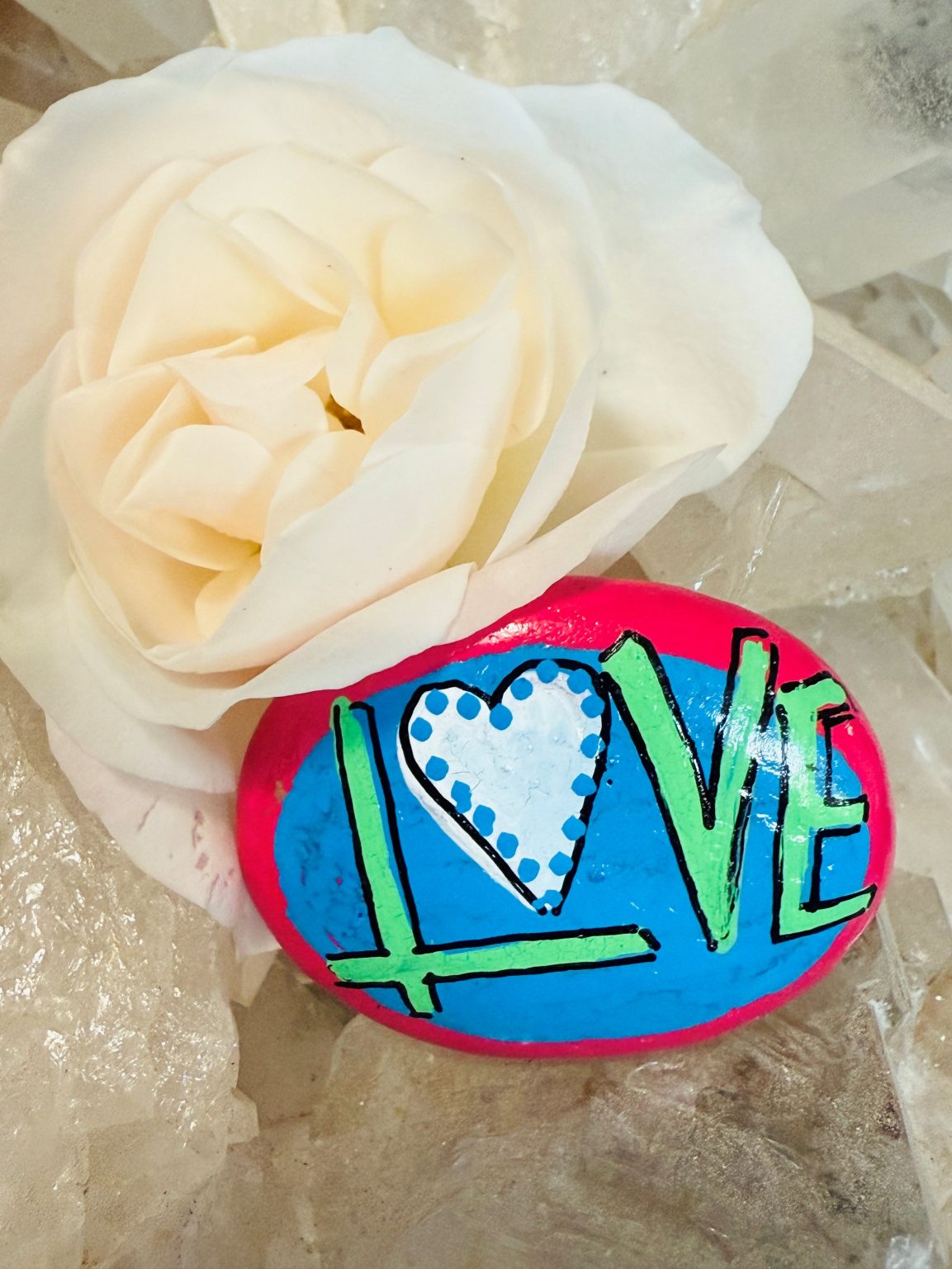 Santa Fe Marketplace Love Stone #13 — Hand Painted Love Stone Product Image: Love Stone #13 — Hand Painted Love Stone