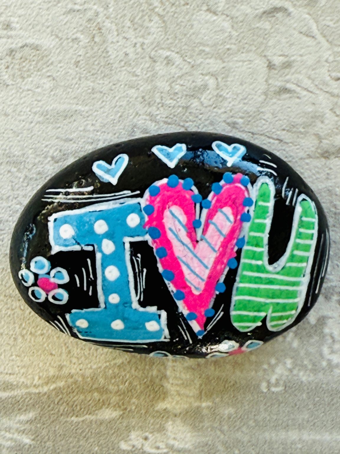 Santa Fe Marketplace Love Stone #14 — Hand Painted Love Stone Product Image: Love Stone #14 — Hand Painted Love Stone
