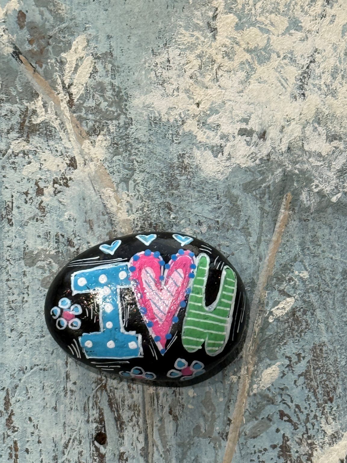 Santa Fe Marketplace Love Stone #14 — Hand Painted Love Stone Product Image: Love Stone #14 — Hand Painted Love Stone