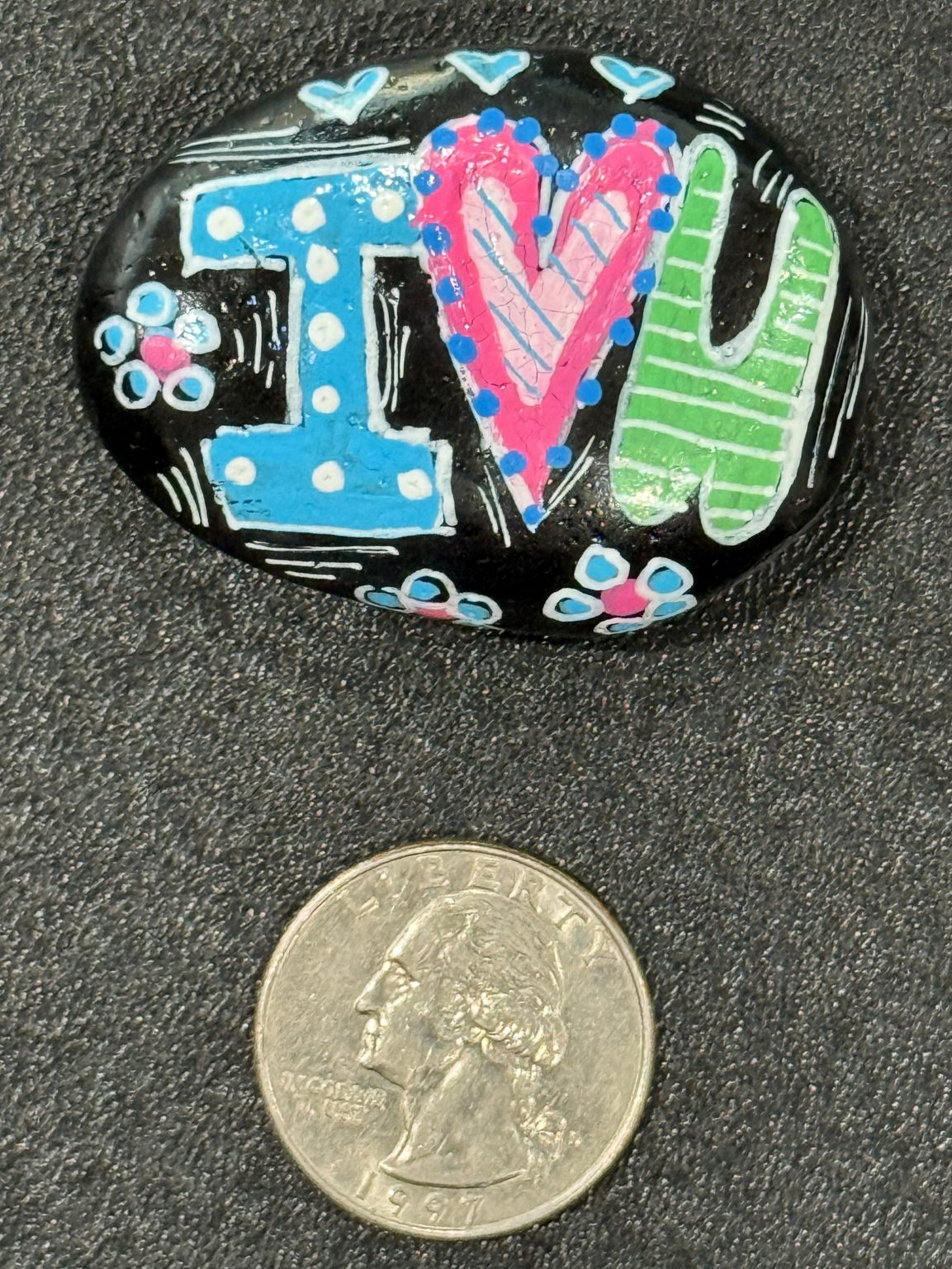 Santa Fe Marketplace Love Stone #14 — Hand Painted Love Stone Product Image: Love Stone #14 — Hand Painted Love Stone