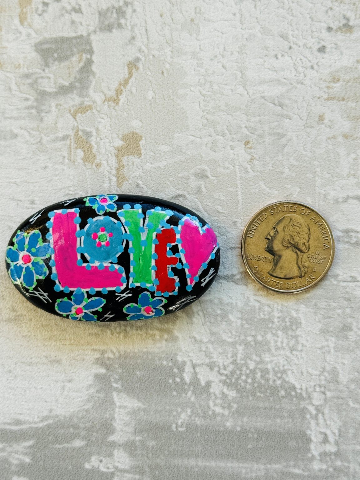 Santa Fe Marketplace Love Stone #15 — Hand Painted Love Stone Product Image: Love Stone #15 — Hand Painted Love Stone