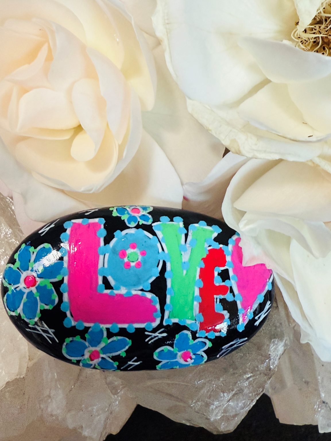 Santa Fe Marketplace Love Stone #15 — Hand Painted Love Stone Product Image: Love Stone #15 — Hand Painted Love Stone