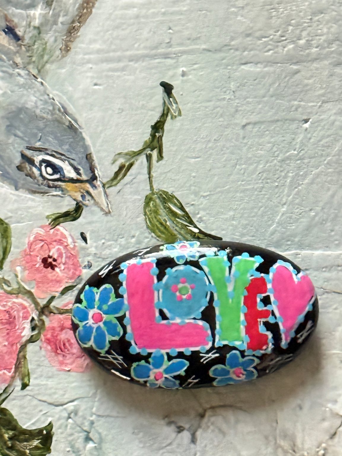 Santa Fe Marketplace Love Stone #15 — Hand Painted Love Stone Product Image: Love Stone #15 — Hand Painted Love Stone