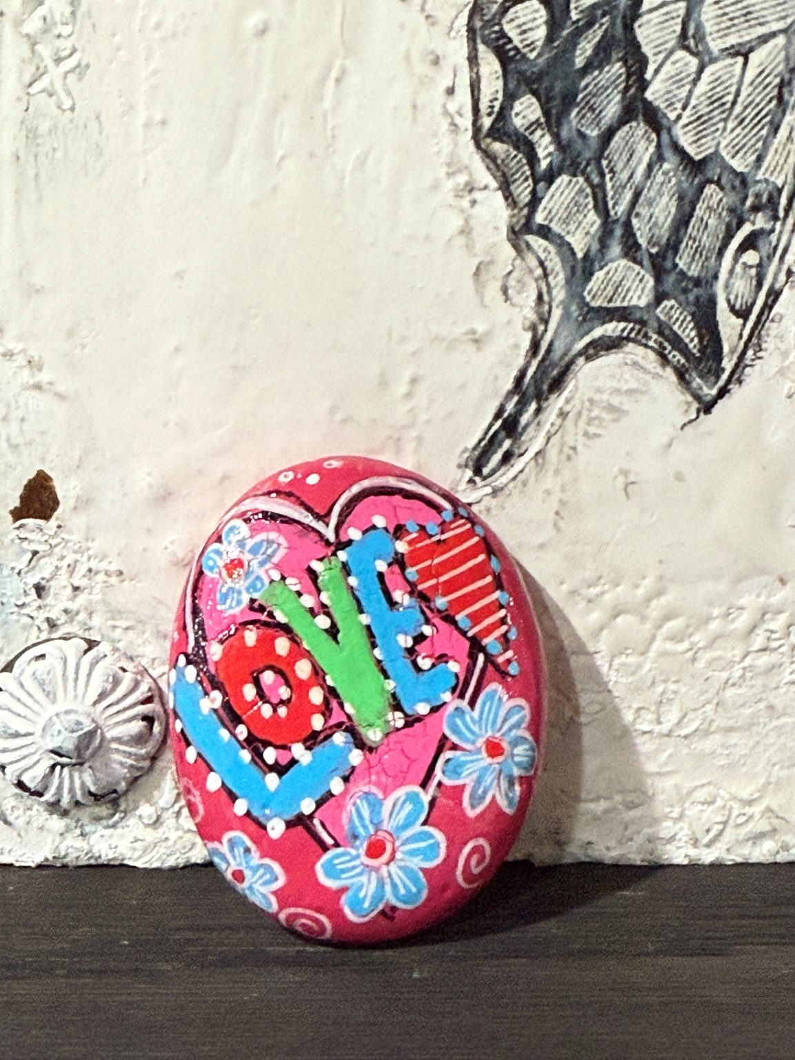 Santa Fe Marketplace Love Stone #16 — Hand Painted Love Stone Product Image: Love Stone #16 — Hand Painted Love Stone