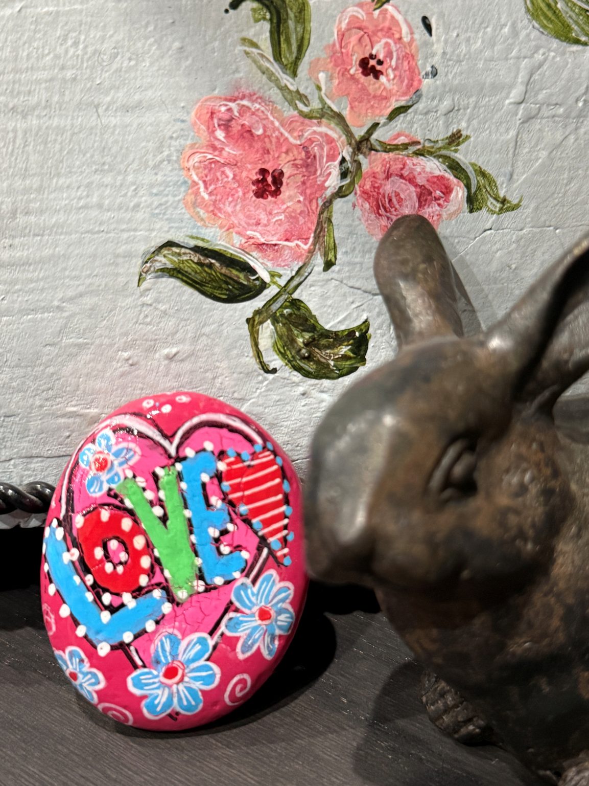 Santa Fe Marketplace Love Stone #16 — Hand Painted Love Stone Product Image: Love Stone #16 — Hand Painted Love Stone