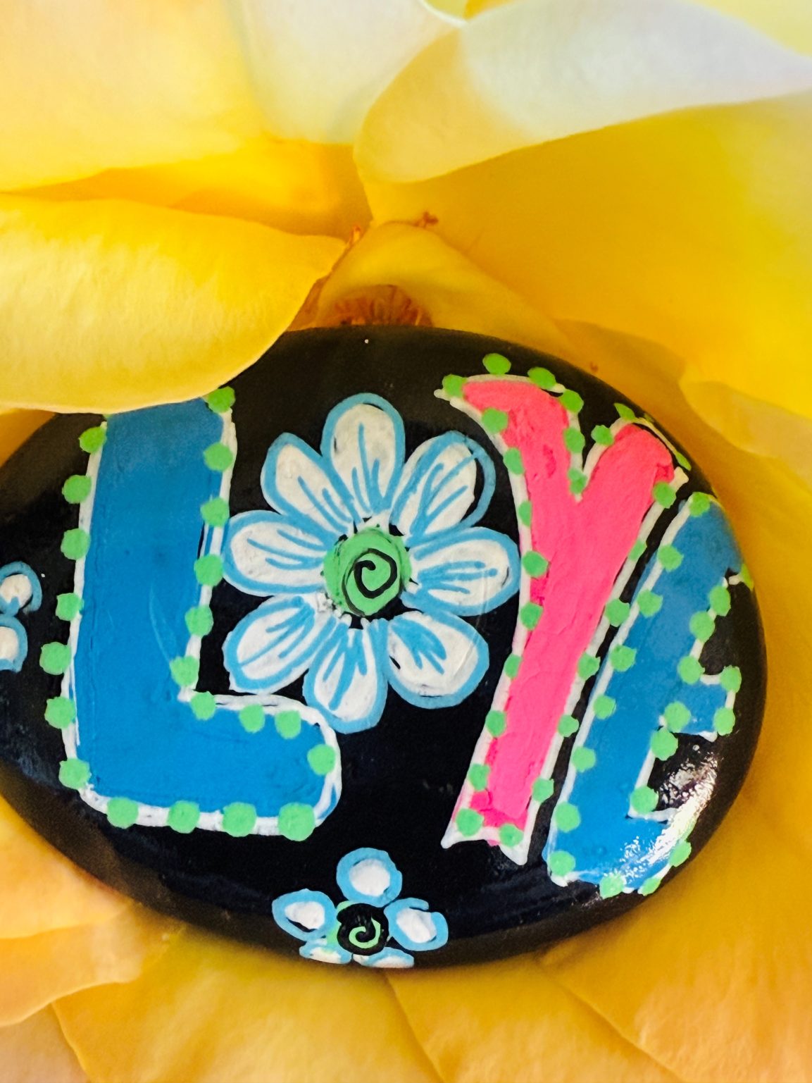 Santa Fe Marketplace Love Stone #1 — Hand Painted Love Stone Product Image: Love Stone #1 — Hand Painted Love Stone