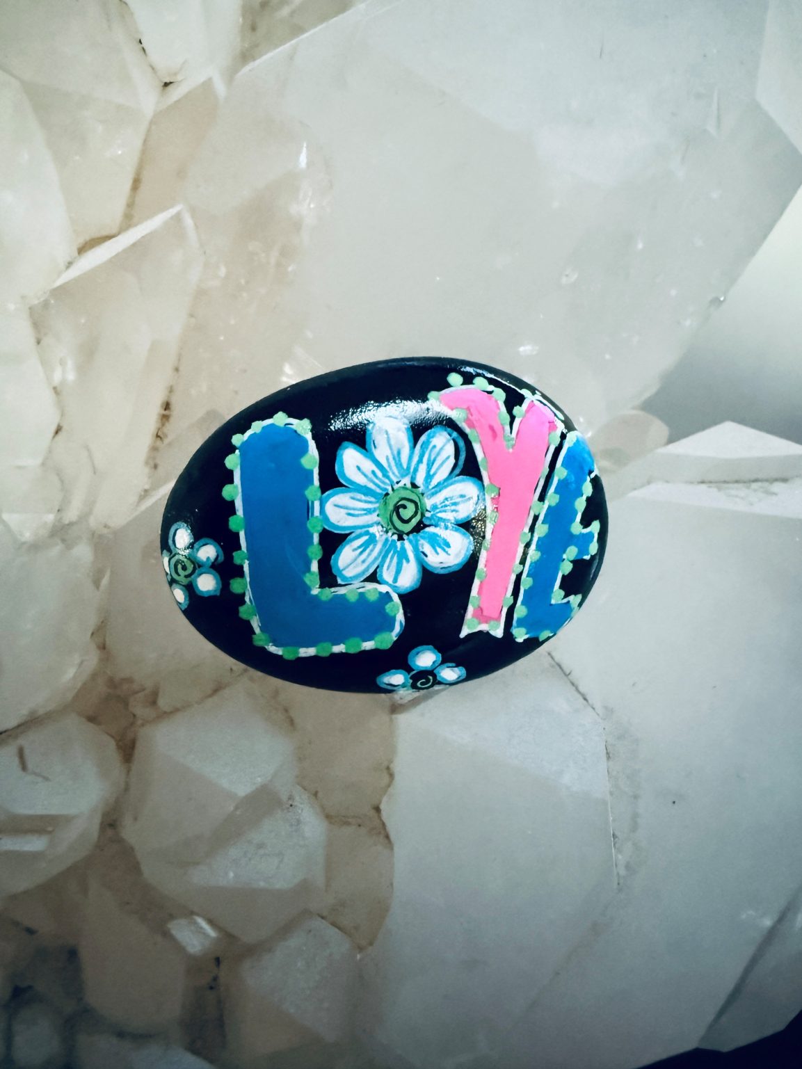 Santa Fe Marketplace Love Stone #1 — Hand Painted Love Stone Product Image: Love Stone #1 — Hand Painted Love Stone