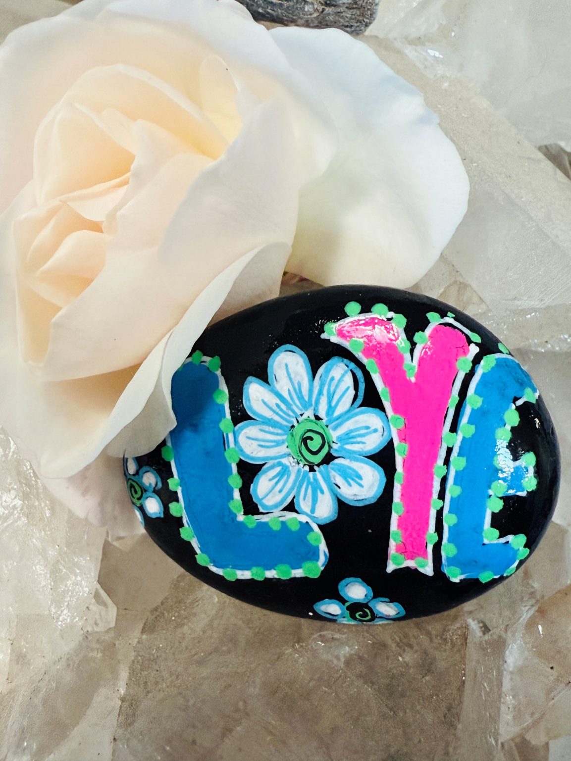 Santa Fe Marketplace Love Stone #1 — Hand Painted Love Stone Product Image: Love Stone #1 — Hand Painted Love Stone