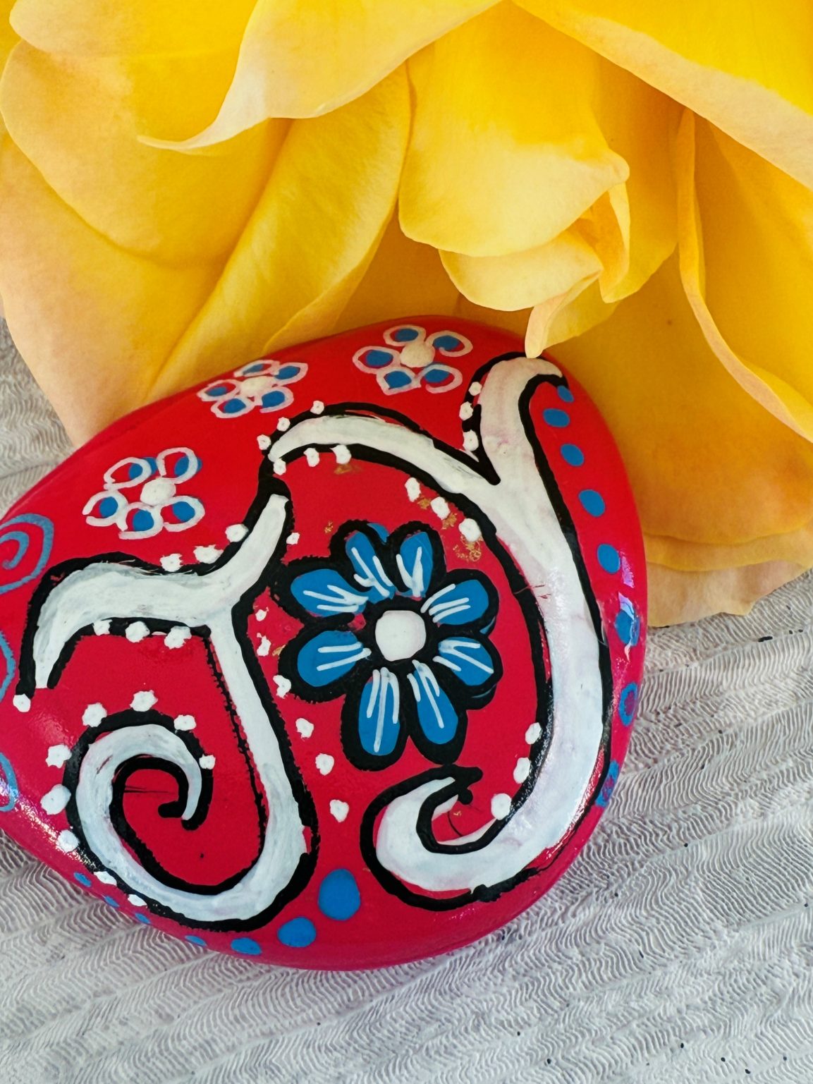 Santa Fe Marketplace Love Stone #2 — Hand Painted Love Stone Product Image: Love Stone #2 — Hand Painted Love Stone