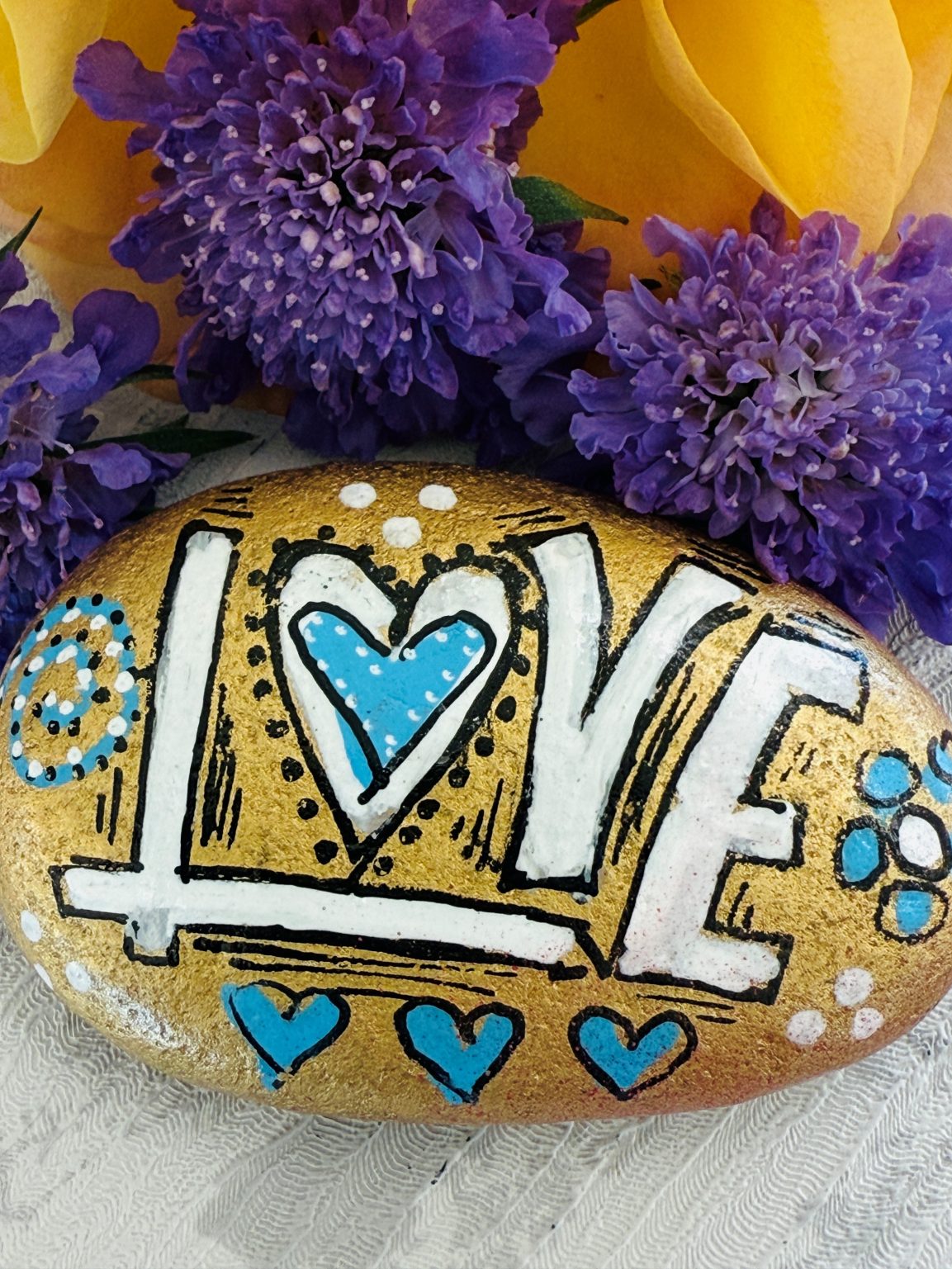 Santa Fe Marketplace Love Stone #3 — Hand Painted Love Stone Product Image: Love Stone #3 — Hand Painted Love Stone
