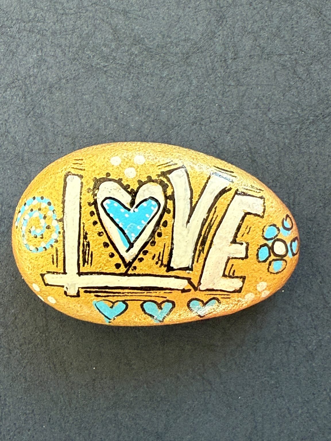 Santa Fe Marketplace Love Stone #3 — Hand Painted Love Stone Product Image: Love Stone #3 — Hand Painted Love Stone