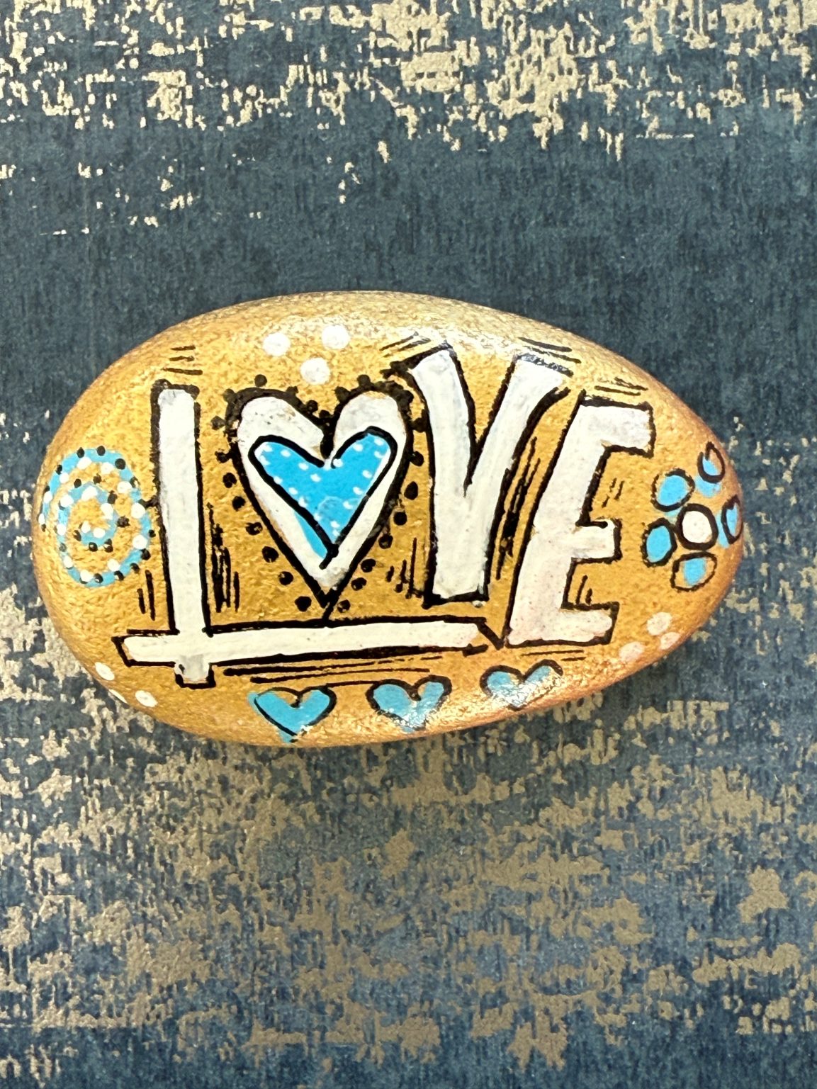 Santa Fe Marketplace Love Stone #3 — Hand Painted Love Stone Product Image: Love Stone #3 — Hand Painted Love Stone
