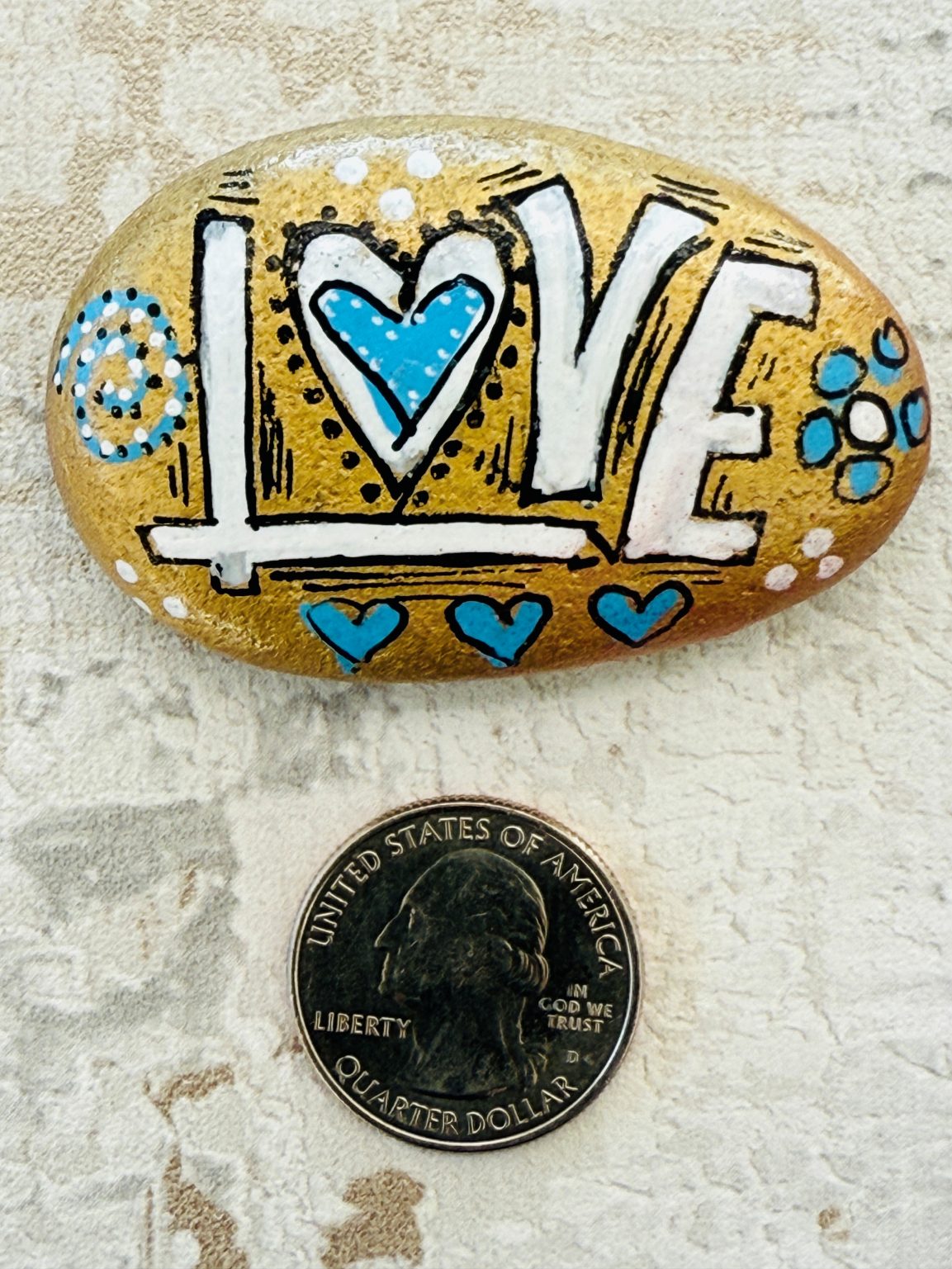 Santa Fe Marketplace Love Stone #3 — Hand Painted Love Stone Product Image: Love Stone #3 — Hand Painted Love Stone