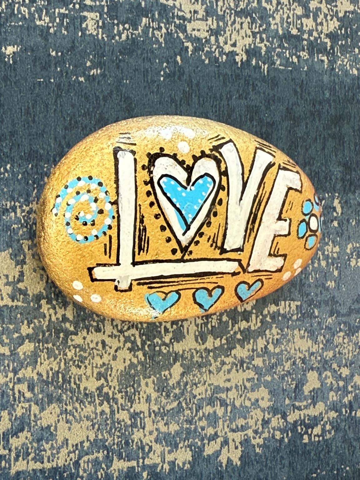 Santa Fe Marketplace Love Stone #3 — Hand Painted Love Stone Product Image: Love Stone #3 — Hand Painted Love Stone