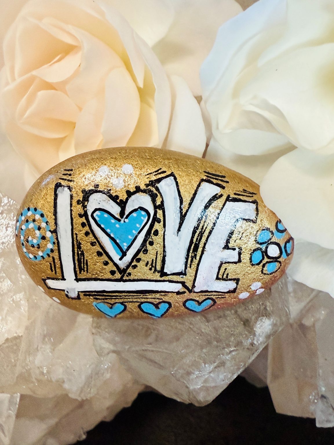 Santa Fe Marketplace Love Stone #3 — Hand Painted Love Stone Product Image: Love Stone #3 — Hand Painted Love Stone