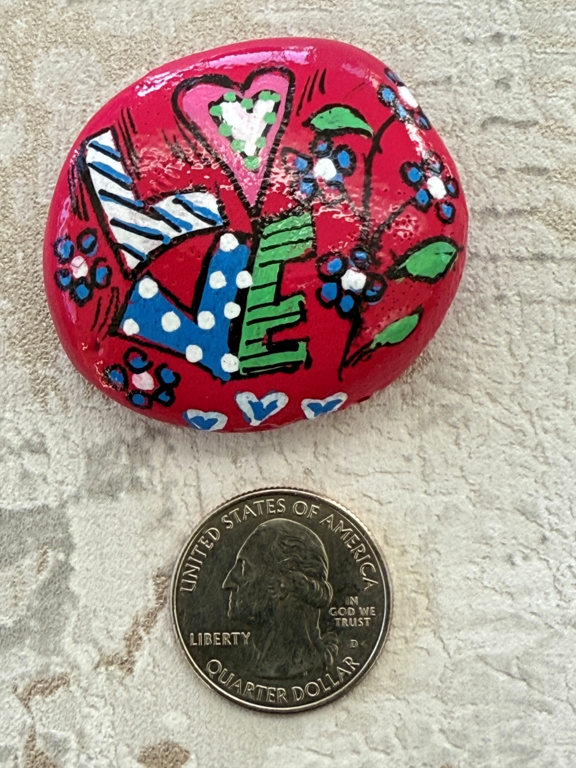 Santa Fe Marketplace Love Stone #4 — Hand Painted Love Stone Product Image: Love Stone #4 — Hand Painted Love Stone
