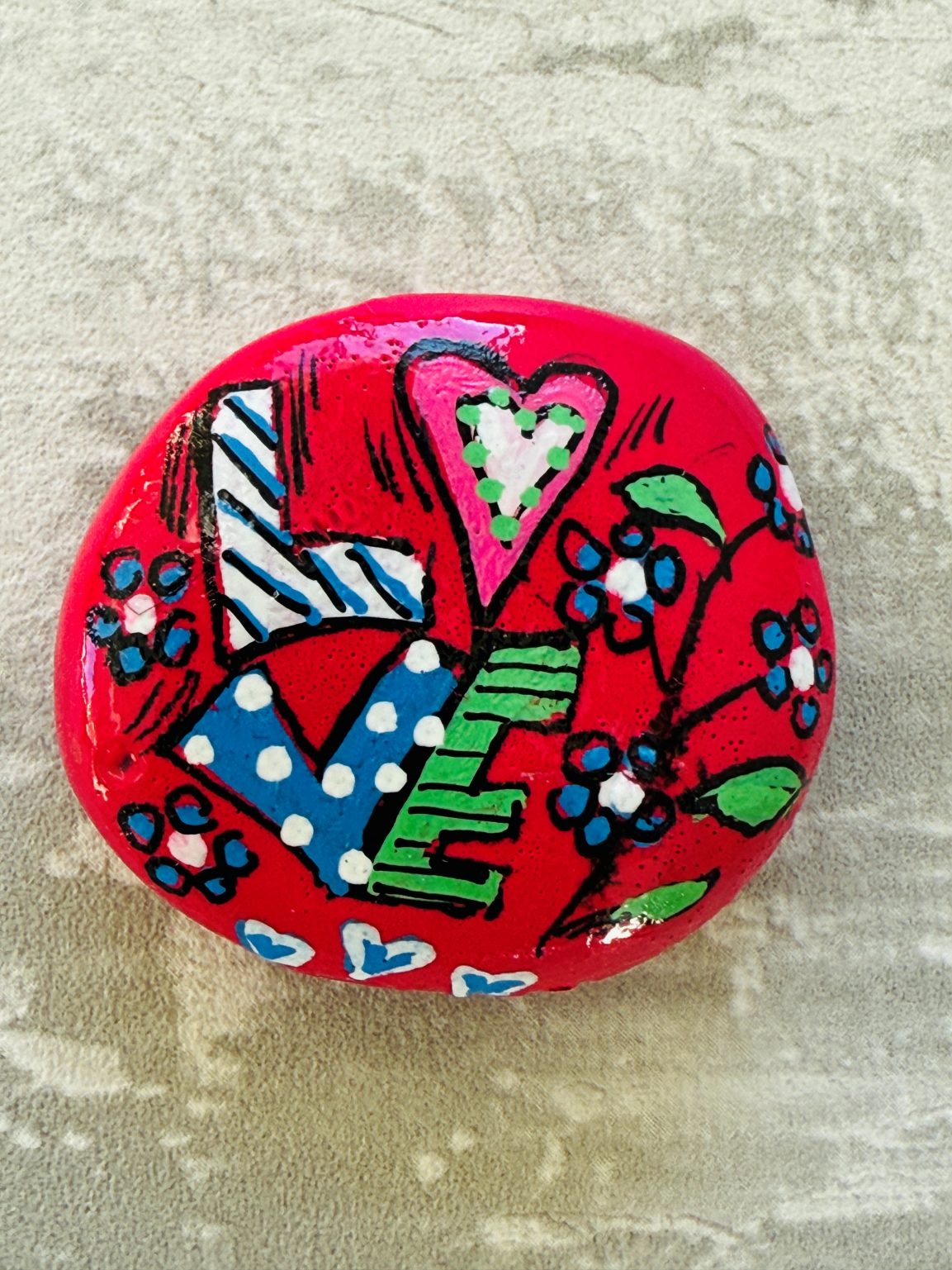 Santa Fe Marketplace Love Stone #4 — Hand Painted Love Stone Product Image: Love Stone #4 — Hand Painted Love Stone