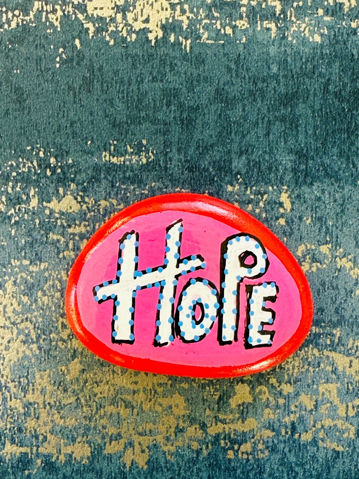 Santa Fe Marketplace Love Stone #5 — Hand Painted Love Stone Product Image: Love Stone #5 — Hand Painted Love Stone