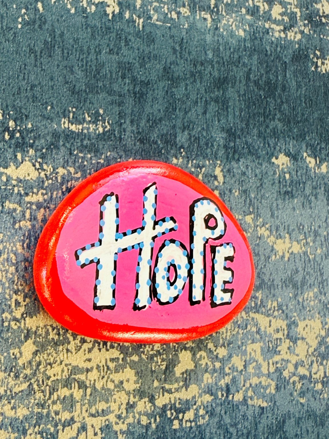 Santa Fe Marketplace Love Stone #5 — Hand Painted Love Stone Product Image: Love Stone #5 — Hand Painted Love Stone