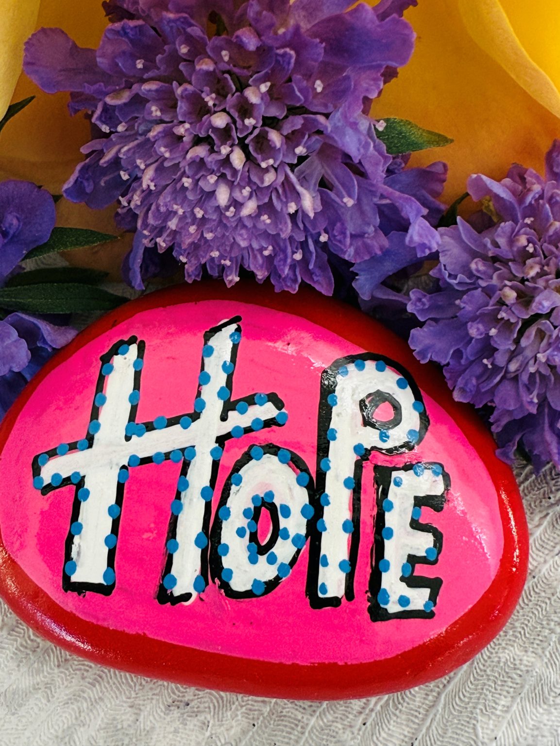 Santa Fe Marketplace Love Stone #8 — Hand Painted Love Stone Product Image: Love Stone #8 — Hand Painted Love Stone