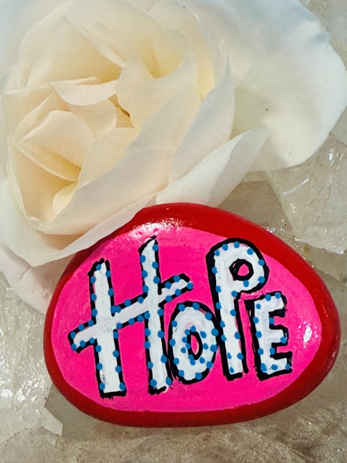 Santa Fe Marketplace Love Stone #5 — Hand Painted Love Stone Product Image: Love Stone #5 — Hand Painted Love Stone