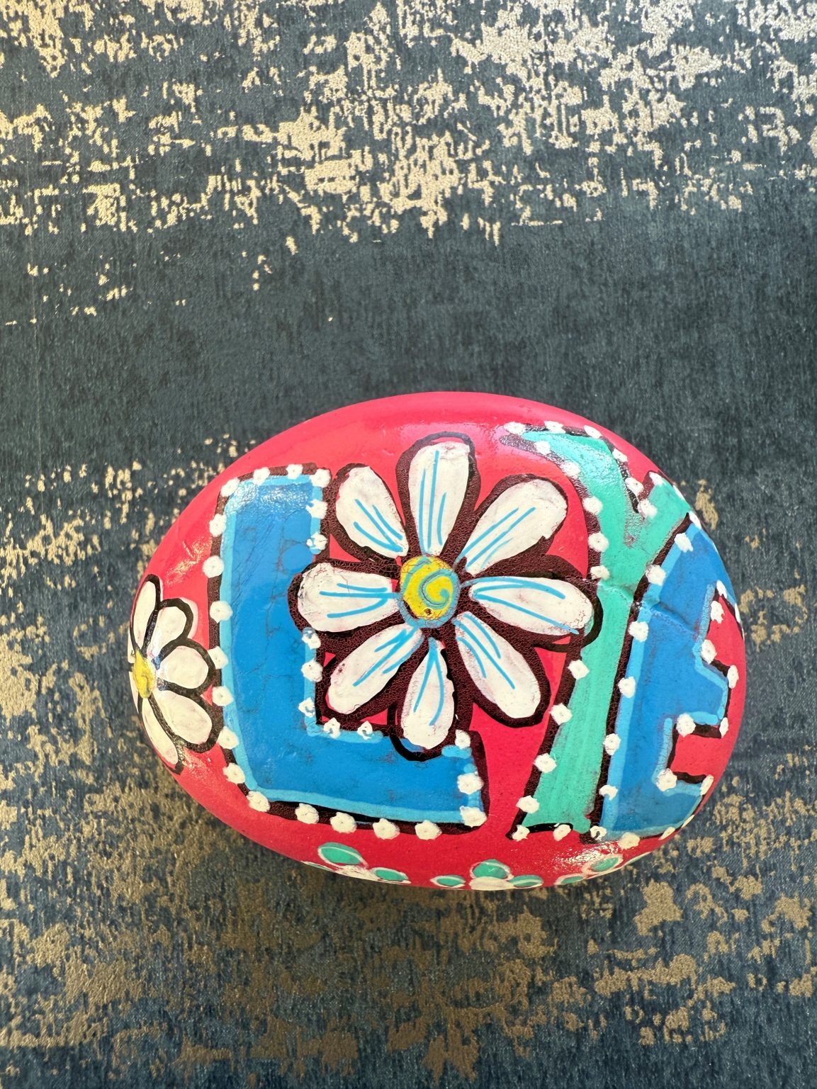 Santa Fe Marketplace Love Stone #6 — Hand Painted Love Stone Product Image: Love Stone #6 — Hand Painted Love Stone