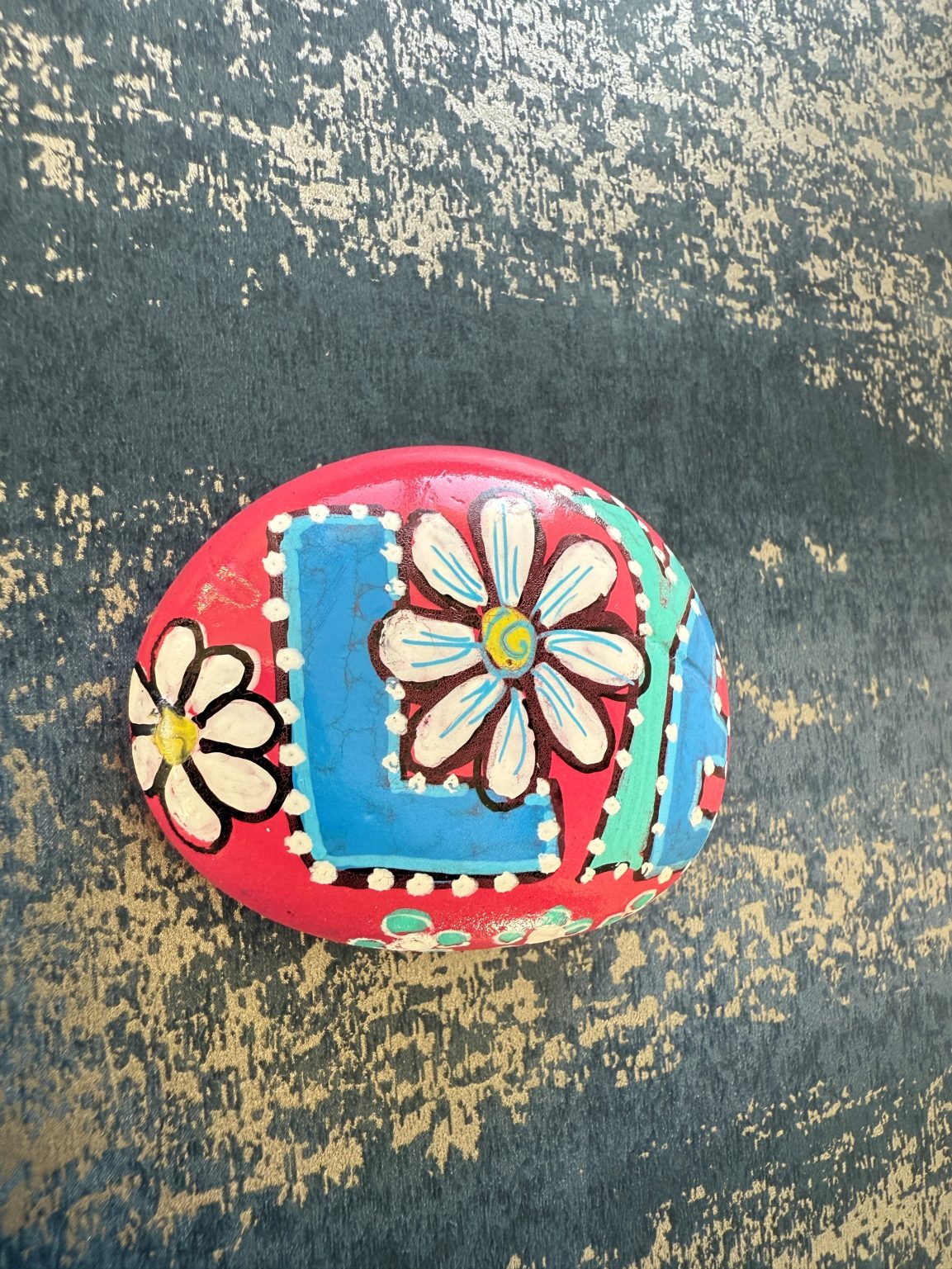 Santa Fe Marketplace Love Stone #6 — Hand Painted Love Stone Product Image: Love Stone #6 — Hand Painted Love Stone