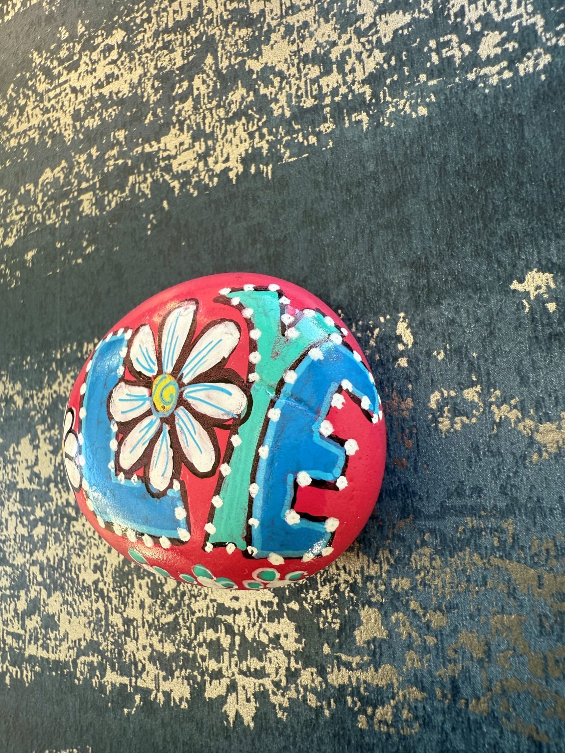 Santa Fe Marketplace Love Stone #6 — Hand Painted Love Stone Product Image: Love Stone #6 — Hand Painted Love Stone