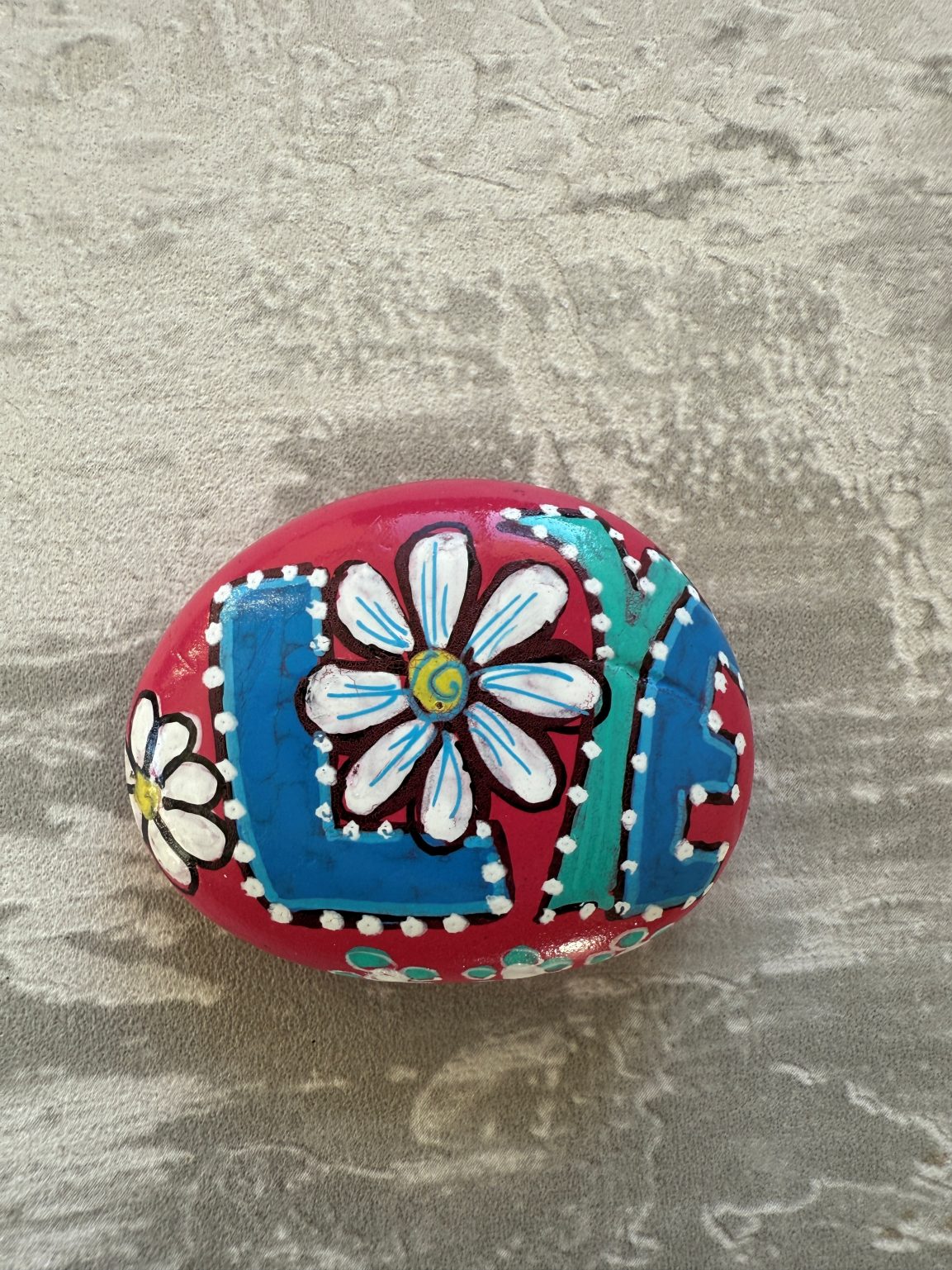 Santa Fe Marketplace Love Stone #6 — Hand Painted Love Stone Product Image: Love Stone #6 — Hand Painted Love Stone