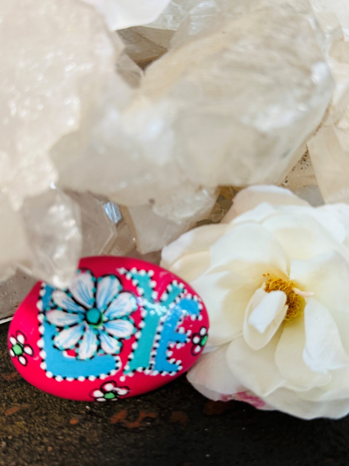 Santa Fe Marketplace Love Stone #6 — Hand Painted Love Stone Product Image: Love Stone #6 — Hand Painted Love Stone