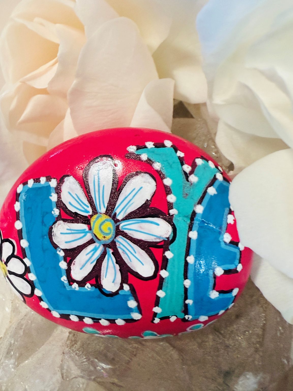 Santa Fe Marketplace Love Stone #6 — Hand Painted Love Stone Product Image: Love Stone #6 — Hand Painted Love Stone