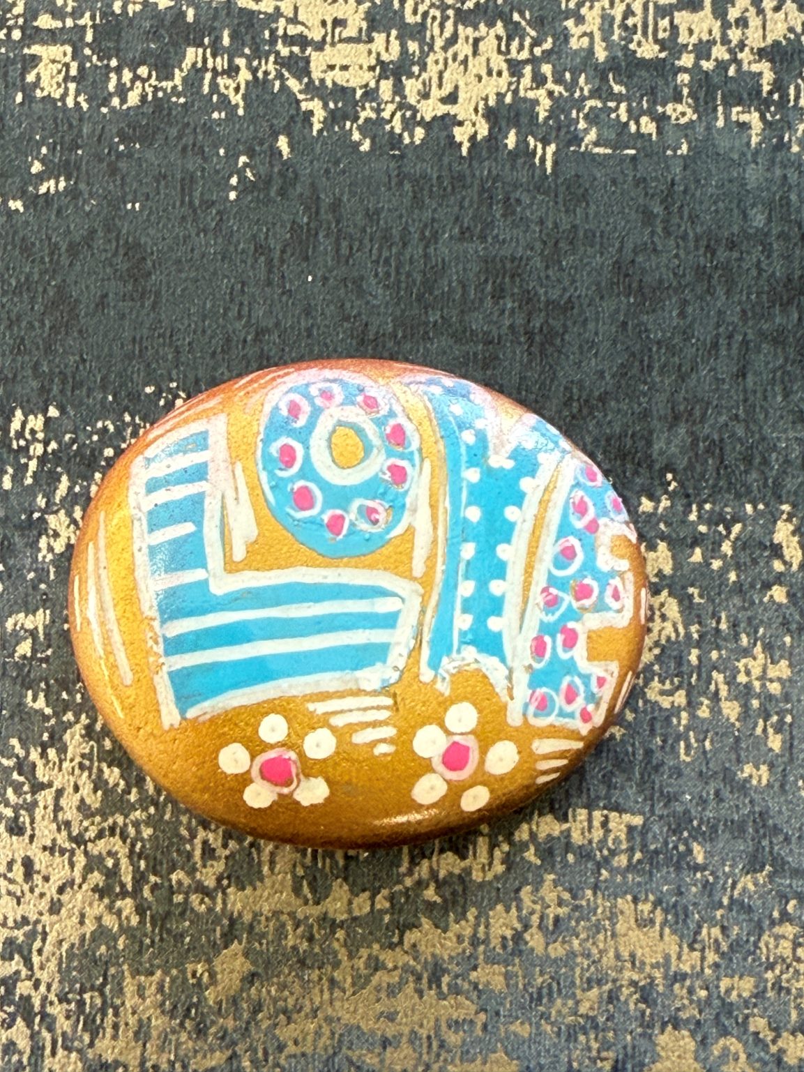 Santa Fe Marketplace Love Stone #7 — Hand Painted Love Stone Product Image: Love Stone #7 — Hand Painted Love Stone