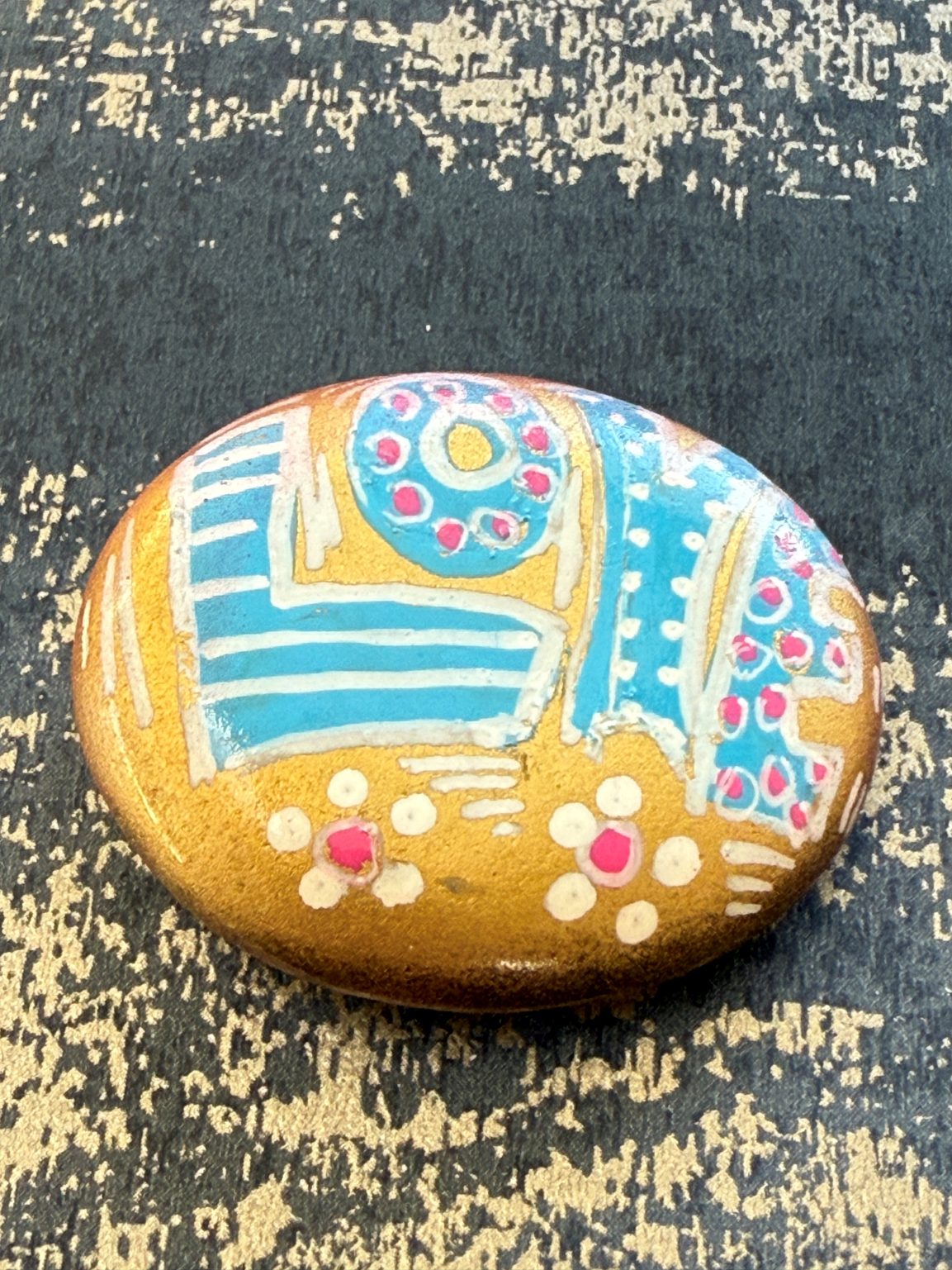 Santa Fe Marketplace Love Stone #7 — Hand Painted Love Stone Product Image: Love Stone #7 — Hand Painted Love Stone