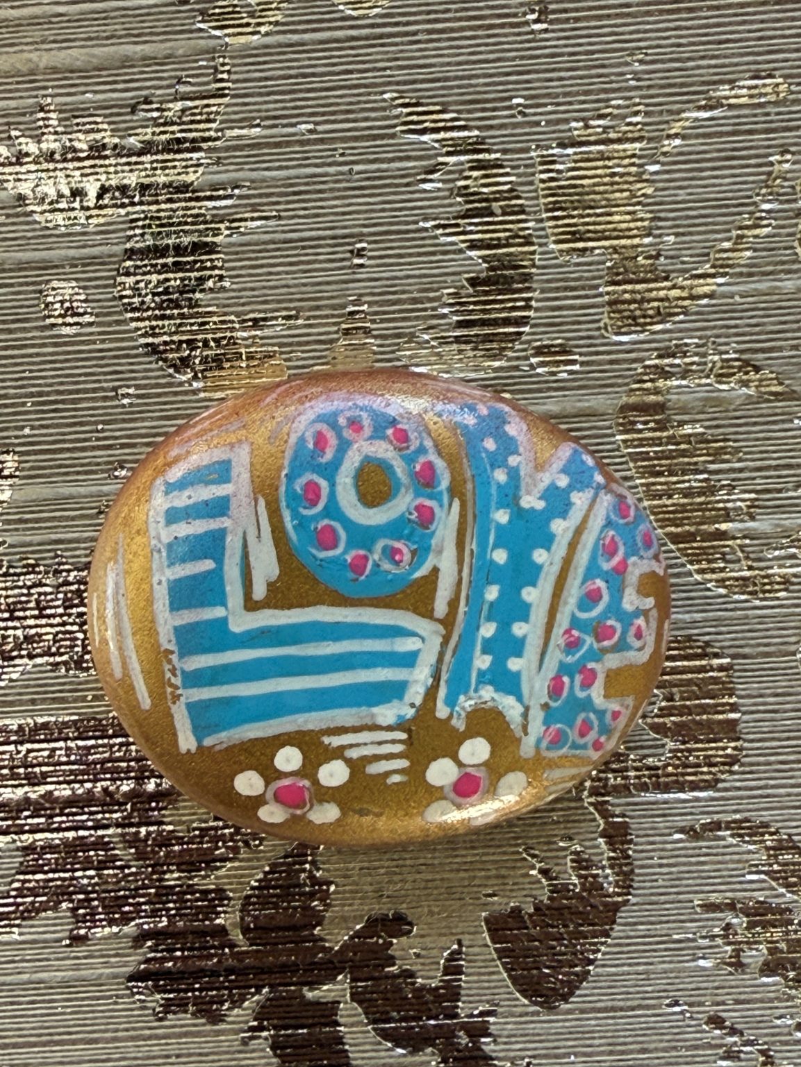 Santa Fe Marketplace Love Stone #7 — Hand Painted Love Stone Product Image: Love Stone #7 — Hand Painted Love Stone