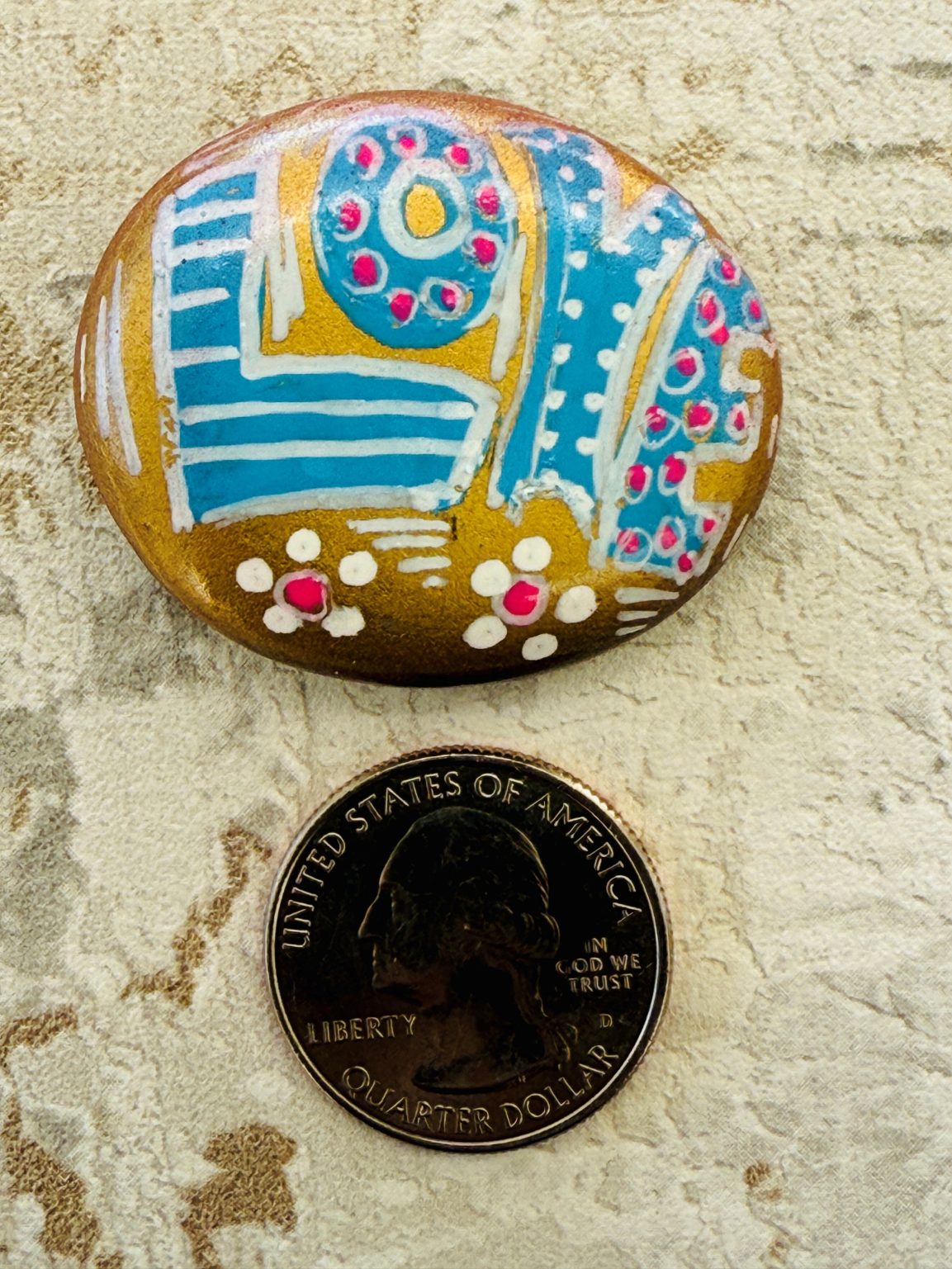 Santa Fe Marketplace Love Stone #7 — Hand Painted Love Stone Product Image: Love Stone #7 — Hand Painted Love Stone