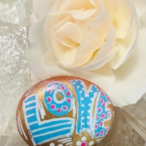 Santa Fe Marketplace Love Stone #7 — Hand Painted Love Stone Product Image: Love Stone #7 — Hand Painted Love Stone