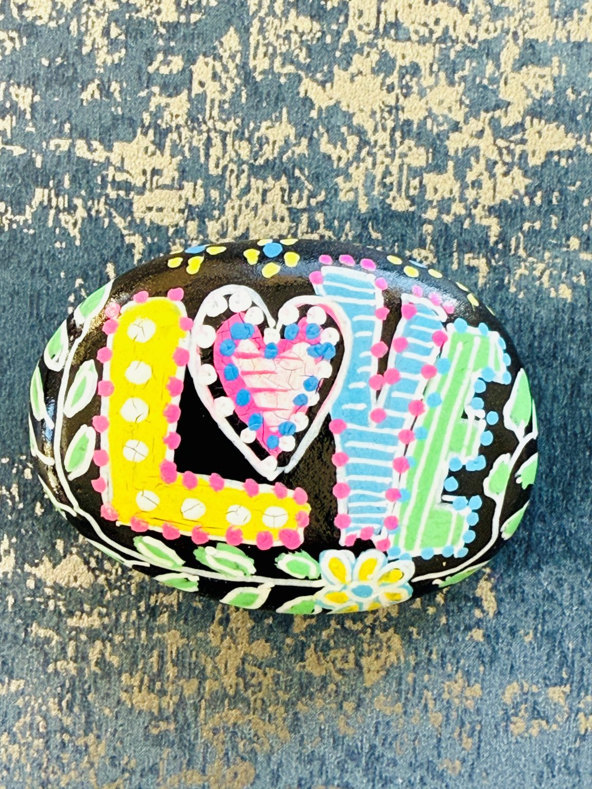 Santa Fe Marketplace Love Stone #9 — Hand Painted Love Stone Product Image: Love Stone #9 — Hand Painted Love Stone