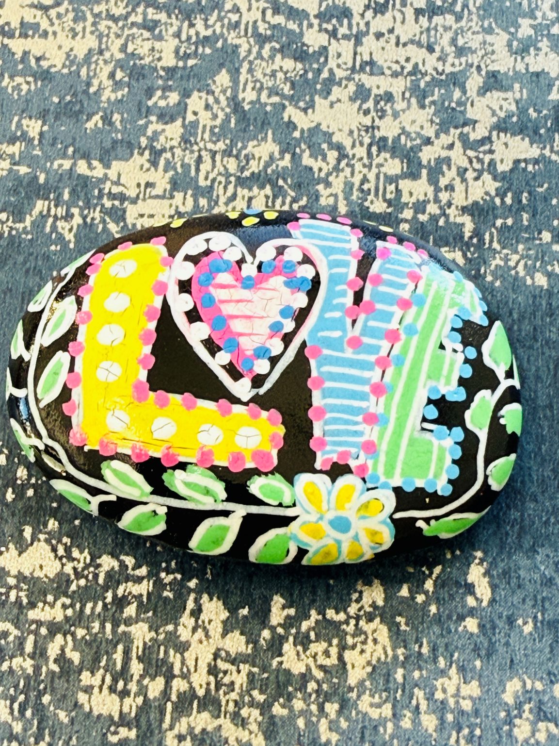 Santa Fe Marketplace Love Stone #9 — Hand Painted Love Stone Product Image: Love Stone #9 — Hand Painted Love Stone