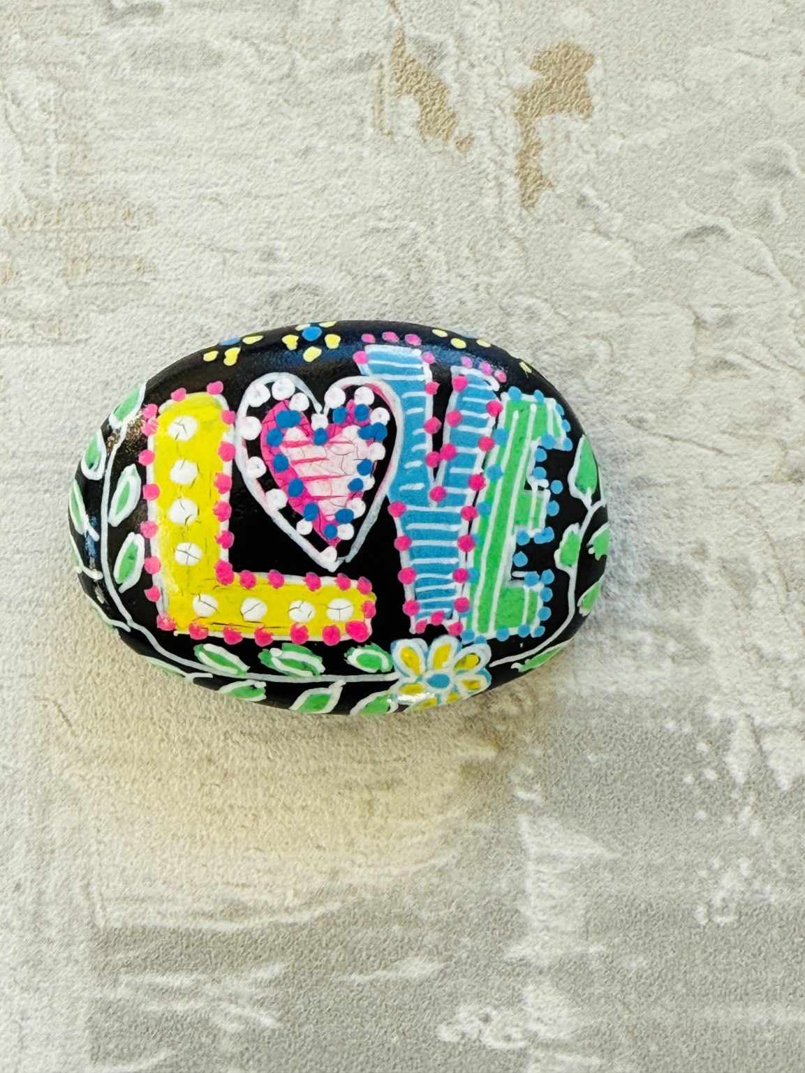 Santa Fe Marketplace Love Stone #9 — Hand Painted Love Stone Product Image: Love Stone #9 — Hand Painted Love Stone