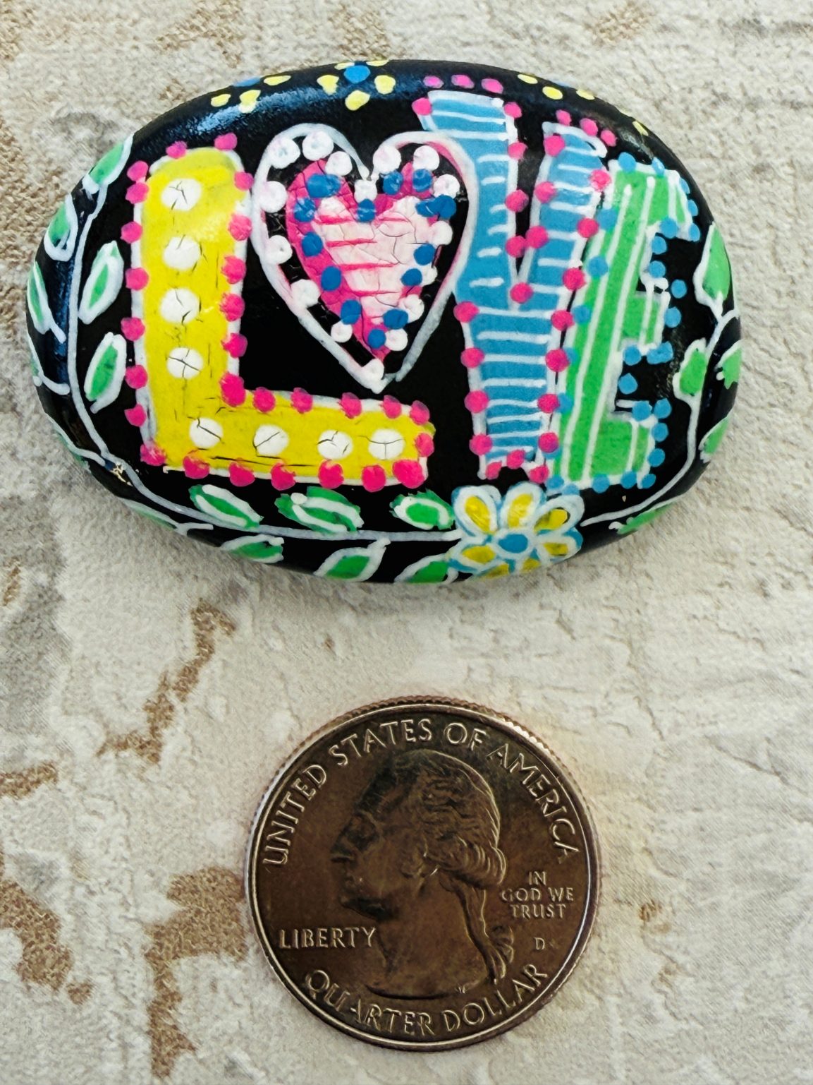 Santa Fe Marketplace Love Stone #9 — Hand Painted Love Stone Product Image: Love Stone #9 — Hand Painted Love Stone